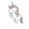 Beauty unicorn dancing with hairstyle design