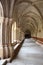 The beauty of the vaulted galleries of the courtyard of the Monastery of Poblet cat. Reial Monestir de Santa Maria de Poblet -