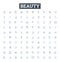 Beauty vector line icons set. Attractive, Gorgeous, Lovely, Cute, Elegant, Fair, Stunning illustration outline concept