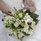 Beauty wedding bouquet of yellow and cream roses