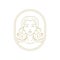 Beauty woman aesthetic frame vintage line art deco logo hairstyle skin care vector illustration