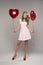 Beauty woman with balloon