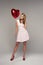 Beauty woman with balloon