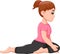 Beauty woman cartoon exercing yoga sport sitting with look up