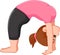 Beauty woman cartoon exercing yoga sport sitting with look up