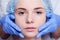 Beauty Woman face surgery close up portrait