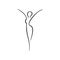 Beauty woman line body silhouette. Freedom female line figure, model. Abstract drawing of girl sign for wellness center