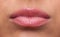 Beauty woman lips offended sulk close-up