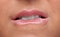 Beauty woman lips sad emotions close-up