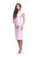 Beauty woman model wear stylish design clothing pink dress