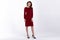 Beauty woman model wear stylish design trend clothing natural organic wool cotton dress casual formal office style for work