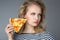 Beauty young woman with pizza