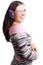 Beauty young woman with violet Headphones