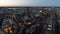 Beautyful aerial view of city of Hamburg at / after sunset. Hafencity, Germany.