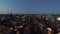 Beautyful aerial view of city of Hamburg at / after sunset. Hafencity, Germany.