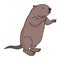 Beaver American illustration vector.Cartoon beaver