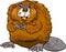 Beaver animal cartoon illustration