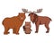Beaver bear and moose animal of canada design