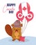 Beaver with canadian balloons vector design