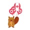 Beaver with canadian balloons vector design