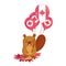 Beaver with canadian balloons vector design