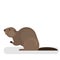 Beaver character. Brown mammal animal. Forest and wildlife