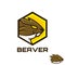 Beaver in hexagon shape logo design