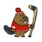 Beaver ice hockey player