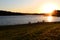 Beaver lake in Rogers Arkansas at sunset