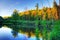 Beaver pond at sunset