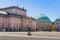Bebelplatz with the State Opera building and St. Hedwig`s Cathedral in Berlin, Germany