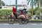 Becak traditional transportation bike in Yogyakarta city