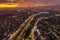 Becakayu tollway with dense housing at dawn time