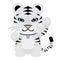 Beckoning cat pose white tiger illustration