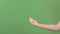 Beckoning, inviting sign. Woman hand waving, inviting somebody come. Hand gesture on green screen chroma key background