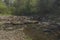 Becva river in sunny spring light day in Beskdy mountains with stones