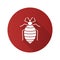 Bed bug flat design long shadow glyph icon