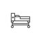 Bed with cross line icon