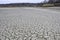 The bed of the dried-up river in autumn. Background, texture, ecology