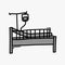 Bed hospital doodle vector icon. Drawing sketch illustration hand drawn line eps10