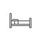 Bed household furniture line icon