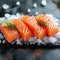 A bed of ice cradles a raw salmon fillet, enticingly displayed