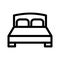 Bed icon vector. bedroom illustration symbol. hotel logo or sign.
