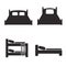 Bed icons set for hostels and hotels