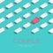 Bed king and twin size 3d isometric pattern, Couple relationship lifestyle concept poster and social banner post square design