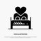 Bed, Love, Lover, Couple, Valentine Night, Room solid Glyph Icon vector