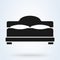 Bed pillow and blanket. Double bed icon. simple vector illustration