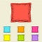 Bed pillow templates. Set of multicolored pillows. Sketch illustration