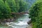 The bed of the river Prut with the remnants of the destroyed old