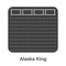 Bed Size Dimension. Mattress Alaska King Silhouette Icon. Bed Length Measurement for Bedchamber in Hotel or Home